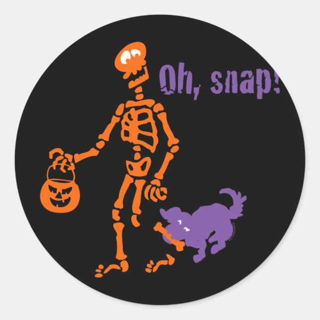 Oh, Snap Skeleton Runder Aufkleber (Vorderseite)
