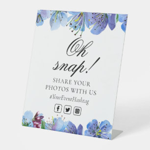 Oh Snap Social Media Floral Moderne Hochzeitsveran Sockelschild