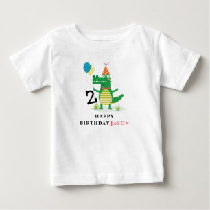 Oh Snap Süßer Alligator im Sumpf Kindergeburtstag  Baby T-shirt