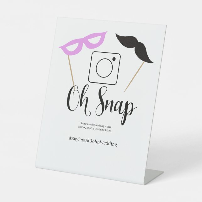 Oh Snap Table Top Foto Booth Pedestal Sign Sockelschild (Vorderseite)