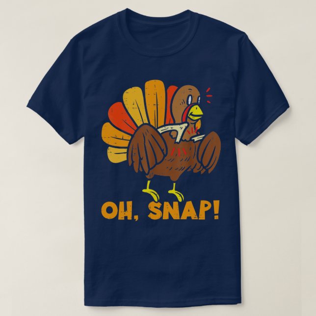 Oh Snap Turkey Wishbone Funny Erntedank Family T-Shirt (Design vorne)