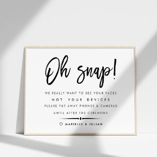 Oh Snap Unplugged Ceremony Wedding Poster 2