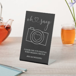 Oh Snap Wedding Foto Hashtag Personalisiert Sockelschild