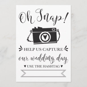 Oh Snap Wedding Hashtag Sign Einladung