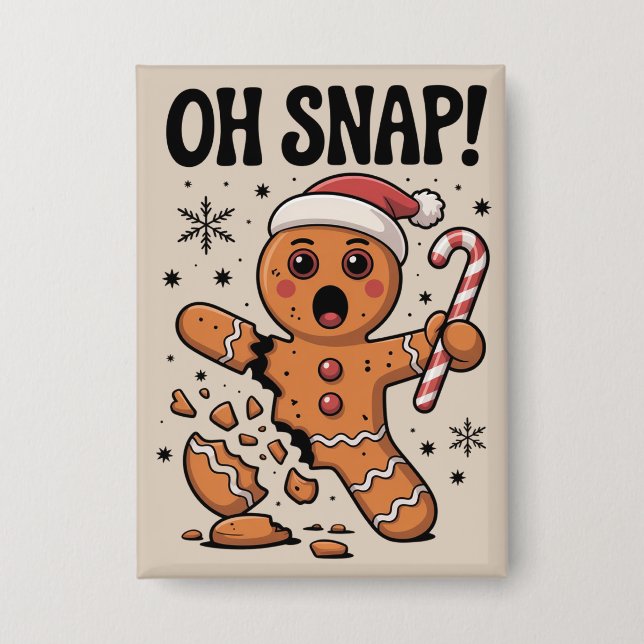 Oh Snap! Weihnachts-Gingerbread-Cookie-Santa-Hut  Button (Vorderseite)