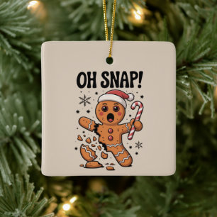 Oh Snap! Weihnachts-Gingerbread-Cookie-Santa-Hut Keramikornament