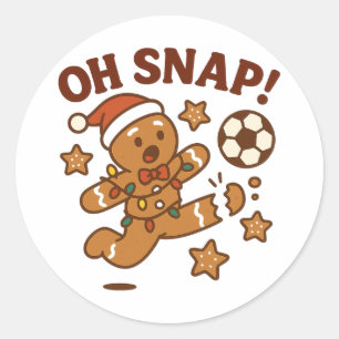 Oh Snap Weihnachtsmann Fußball Lustiges Weihnachte Runder Aufkleber