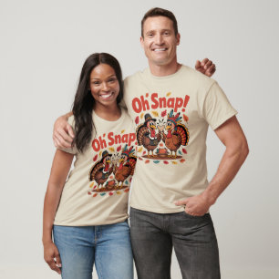 Oh Snap! Wishbone-Spiel Pilgerheimischer Truthahn T-Shirt