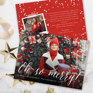 Oh, so froh White Script Moderne Weihnachtszeit Fo Feiertagskarte