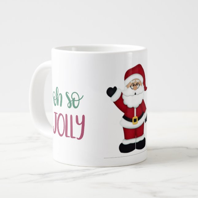 Oh So Jolly Santa Design Jumbo-Tasse (Vorderseite Links)