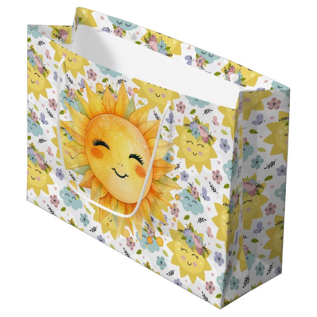 Oh Sonnentag Große Geschenktüte (Vorderseite Schrägansicht)