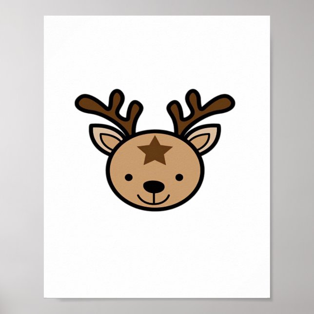 Oh süßer Hirsch Minimal Design  Poster (Vorne)