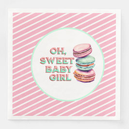 Oh Sweet Baby Girl Macaron Themed Baby Dusche Serviette