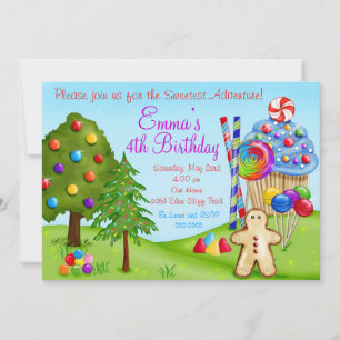 Oh Sweet Candy Land Geburtstag Cupcake Einladungen