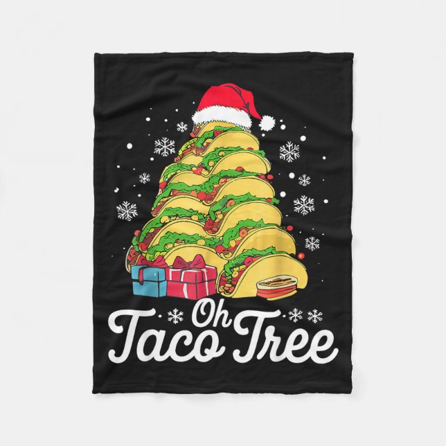 Oh Taco Tree Christmas Cute Xmas Mexican Food Love Fleecedecke (Vorderseite)