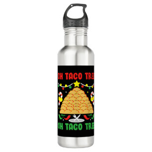 Oh Taco Tree Mexican Food Taco Lover Christmas Edelstahlflasche