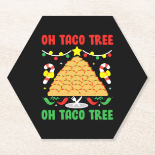 Oh Taco Tree Mexican Food Taco Lover Christmas Untersetzer