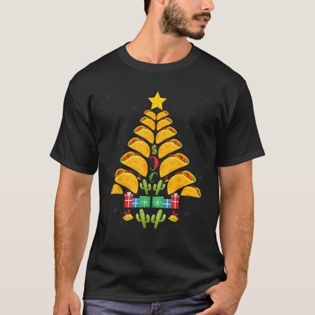 Oh Taco Tree Mexican Food Xmas Party Weihnachten T T-Shirt (Vorderseite)