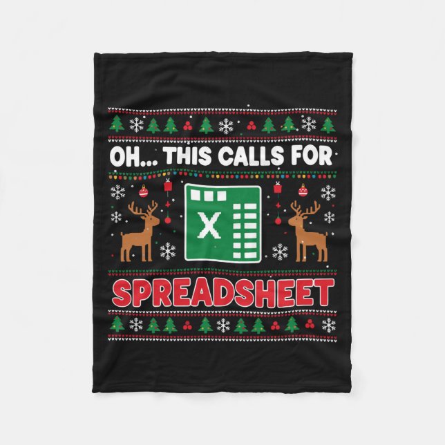 Oh This Calls For A Spreadsheet Christmas Sweater  Fleecedecke (Vorderseite)