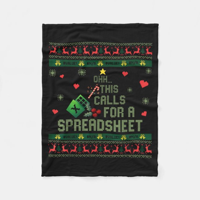 Oh This Calls For A Spreadsheet Christmas Sweater  Fleecedecke (Vorderseite)