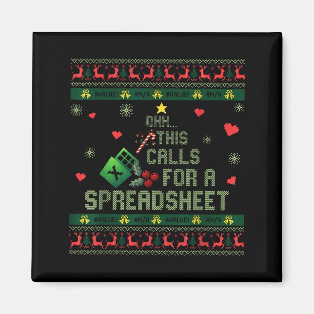 Oh This Calls For A Spreadsheet Christmas Sweater  Magnet (Vorne)