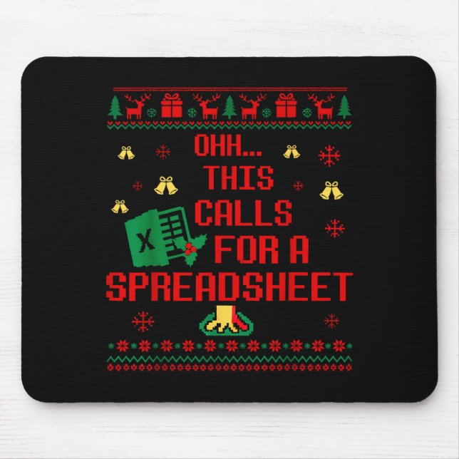 Oh This Calls For A Spreadsheet Christmas Sweater  Mousepad (Vorne)