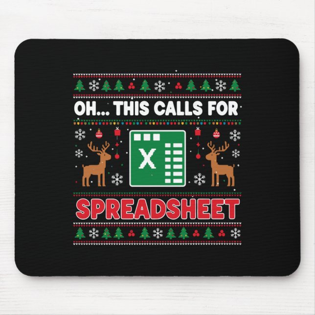 Oh This Calls For A Spreadsheet Christmas Sweater  Mousepad (Vorne)