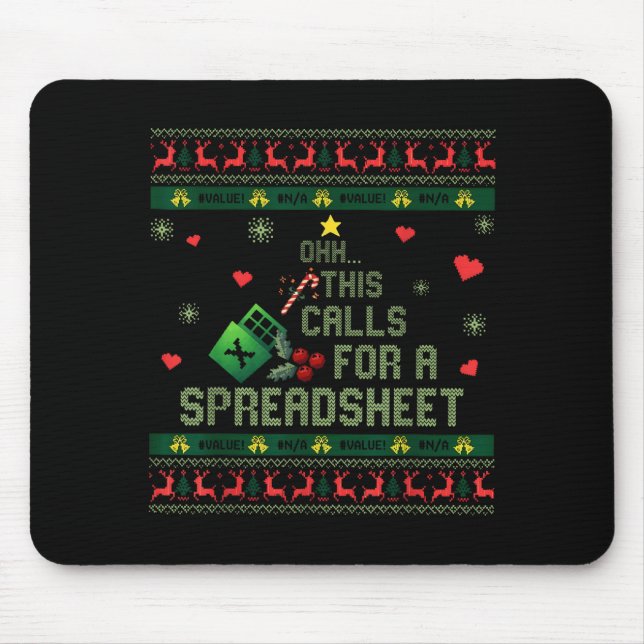 Oh This Calls For A Spreadsheet Christmas Sweater  Mousepad (Vorne)