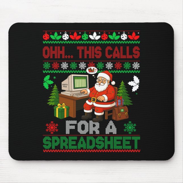 Oh This Calls For A Spreadsheet Christmas Sweater  Mousepad (Vorne)