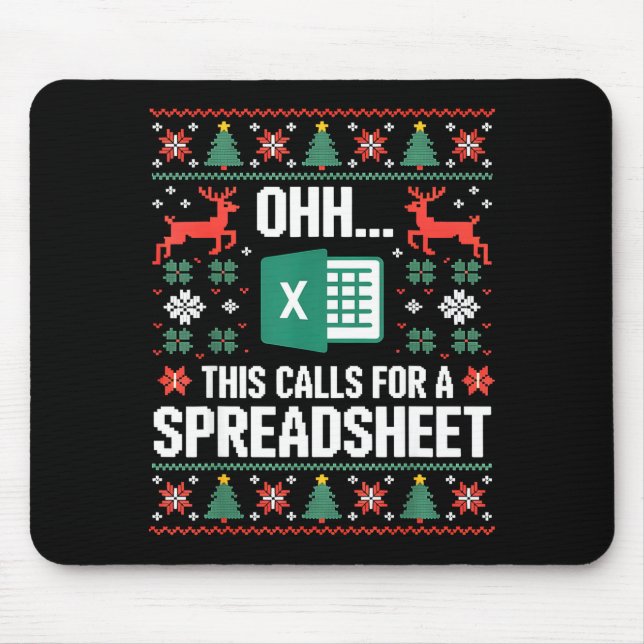 Oh This Calls For A Spreadsheet Christmas Sweater  Mousepad (Vorne)