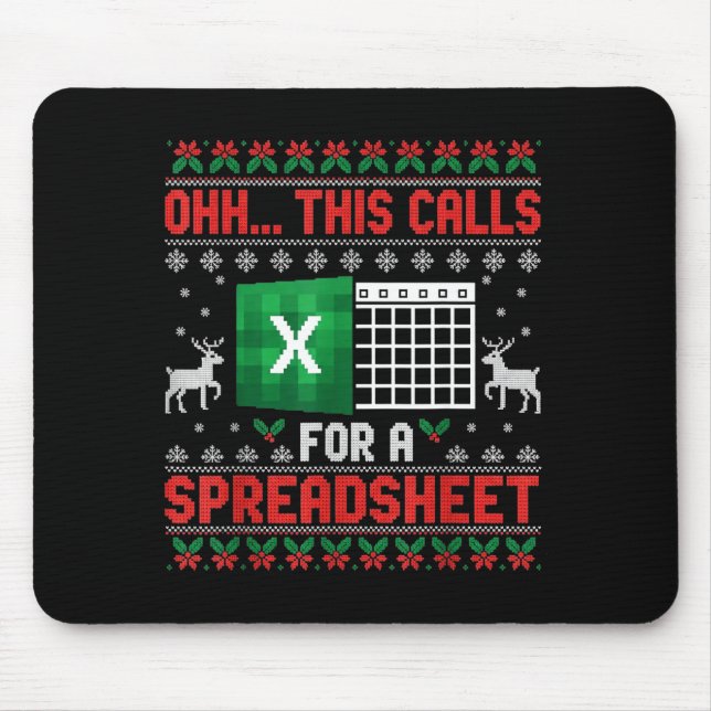 Oh This Calls For A Spreadsheet Christmas Sweater  Mousepad (Vorne)