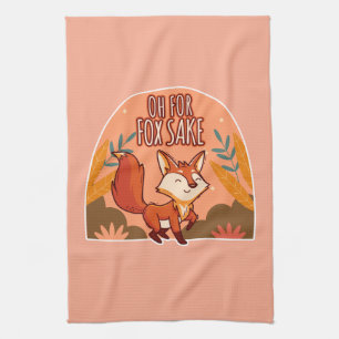 Oh verdammt süßer und lustiger Fuchs Geschirrtuch