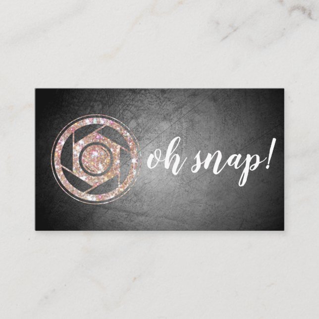 Oh Verschluss! Glitzer-Fotograf-Geschäfts-Karte Visitenkarte (Vorderseite)