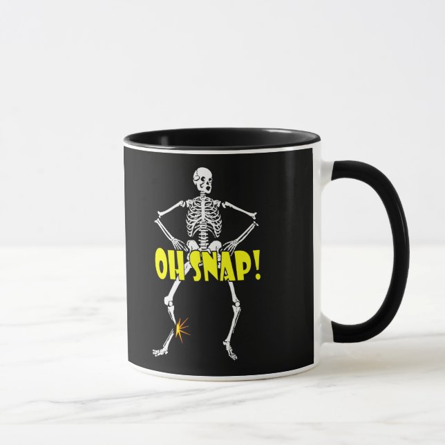 Oh Verschluss, lustiges Skeleton Halloween Tasse (Rechts)
