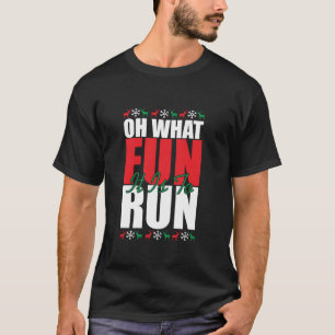 Oh, was es Spaß macht, Weihnachtsmann-Läufer-Funny T-Shirt