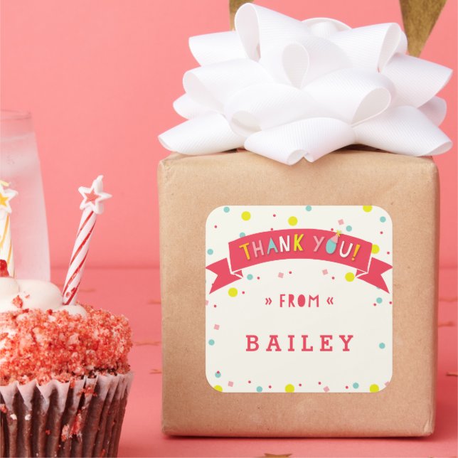 Oh, was Fun Confetti Geburtstag Danke Sticker (Party)