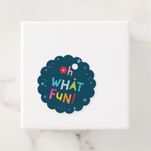 OH WAS FUN moderne bunte Typografie Geschenkanhänger
