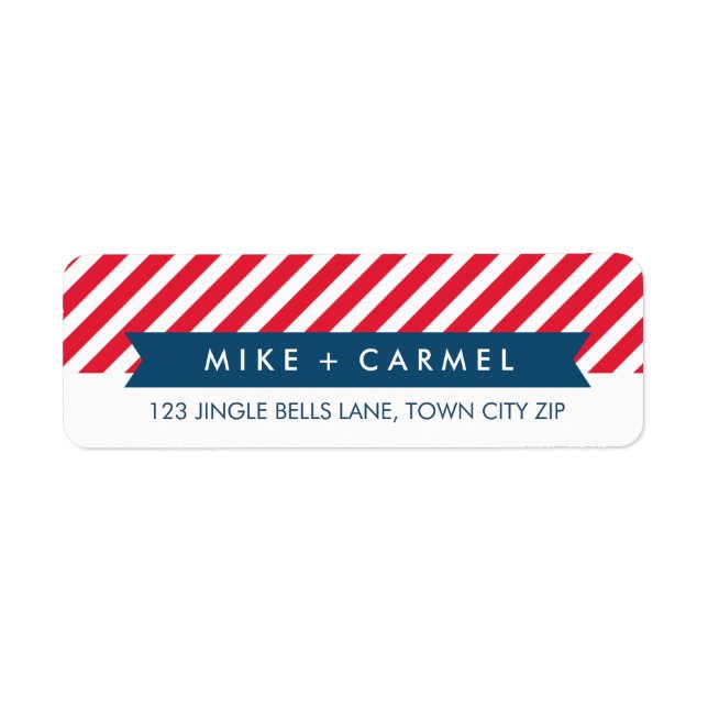 OH WAS FUN Red Strip Urlaubsadresse Etikett (Vorne)