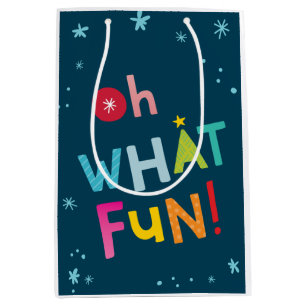 OH WAS FUN zitieren moderne bunte Typografie Mittlere Geschenktüte