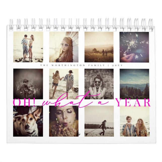 Oh, was für ein Jahr Moderne Minimalistisch 12 Fot Kalender (Titelbild)