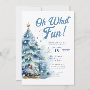 Oh, was für ein lustiger Wasserfarben-Weihnachtsfe Einladung
