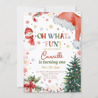 Oh was für ein lustiger Weihnachtsgeburtstag  Einladung