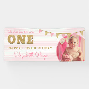 Oh, was für ein Spaß, EINJährig zu sein Rosa und G Banner