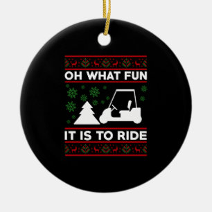 Oh Was Für Ein Spaß Es Ist, Golf Cart Weihnachten Keramik Ornament