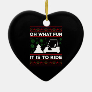 Oh Was Für Ein Spaß Es Ist, Golf Cart Weihnachten Keramik Ornament