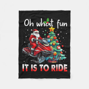 Oh was für ein Spaß es ist, Schneemobil Santa Chri Fleecedecke