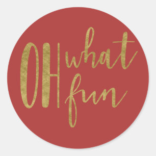 OH WAS FÜR EIN SPAß Feiertags-Weihnachtsfeier IN J Runder Aufkleber
