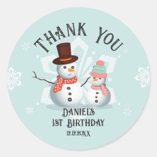 Oh Was Für Ein Spaß Schneemann Geburtstag Runder Aufkleber