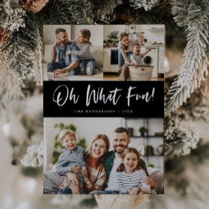 Oh Was Für Ein Spaß Schriftzug Weihnachtsfoto Schw Feiertagskarte