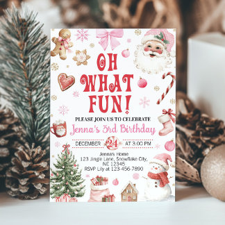 Oh, was für ein Spaß Weihnachten Retro Santa Gebur Einladung